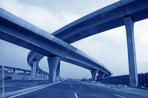 Fototapeta closeup of unfinished overpass in china