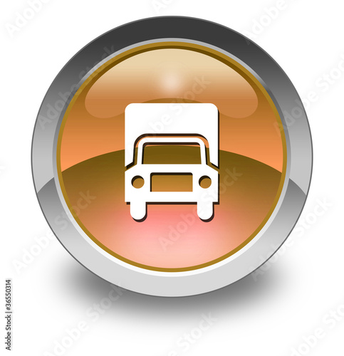 Orange Glossy Pictogram "Trucks"