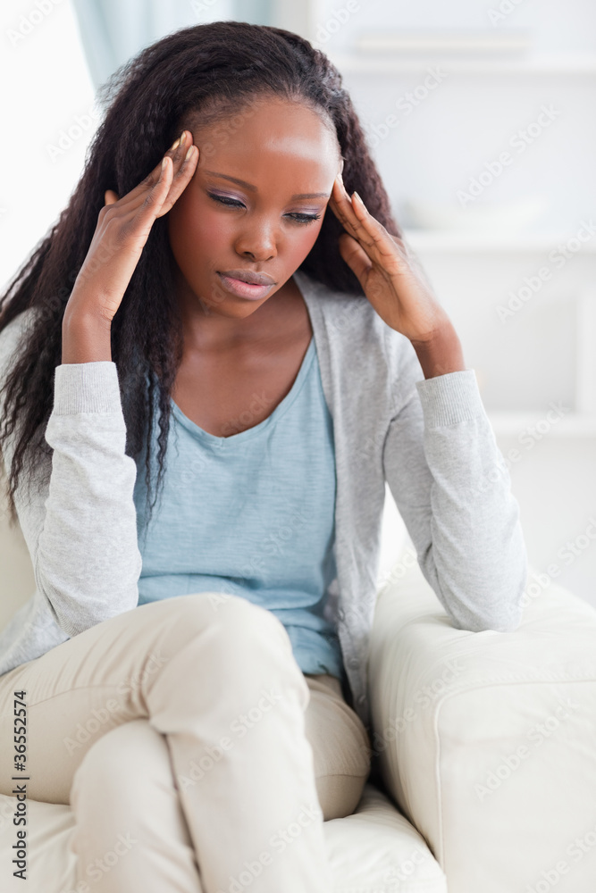 Close up of woman having a headache Close up of woman having a headache