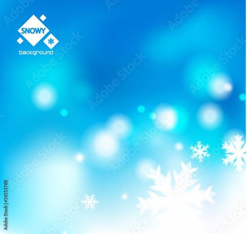 Winter snow blue christmas background