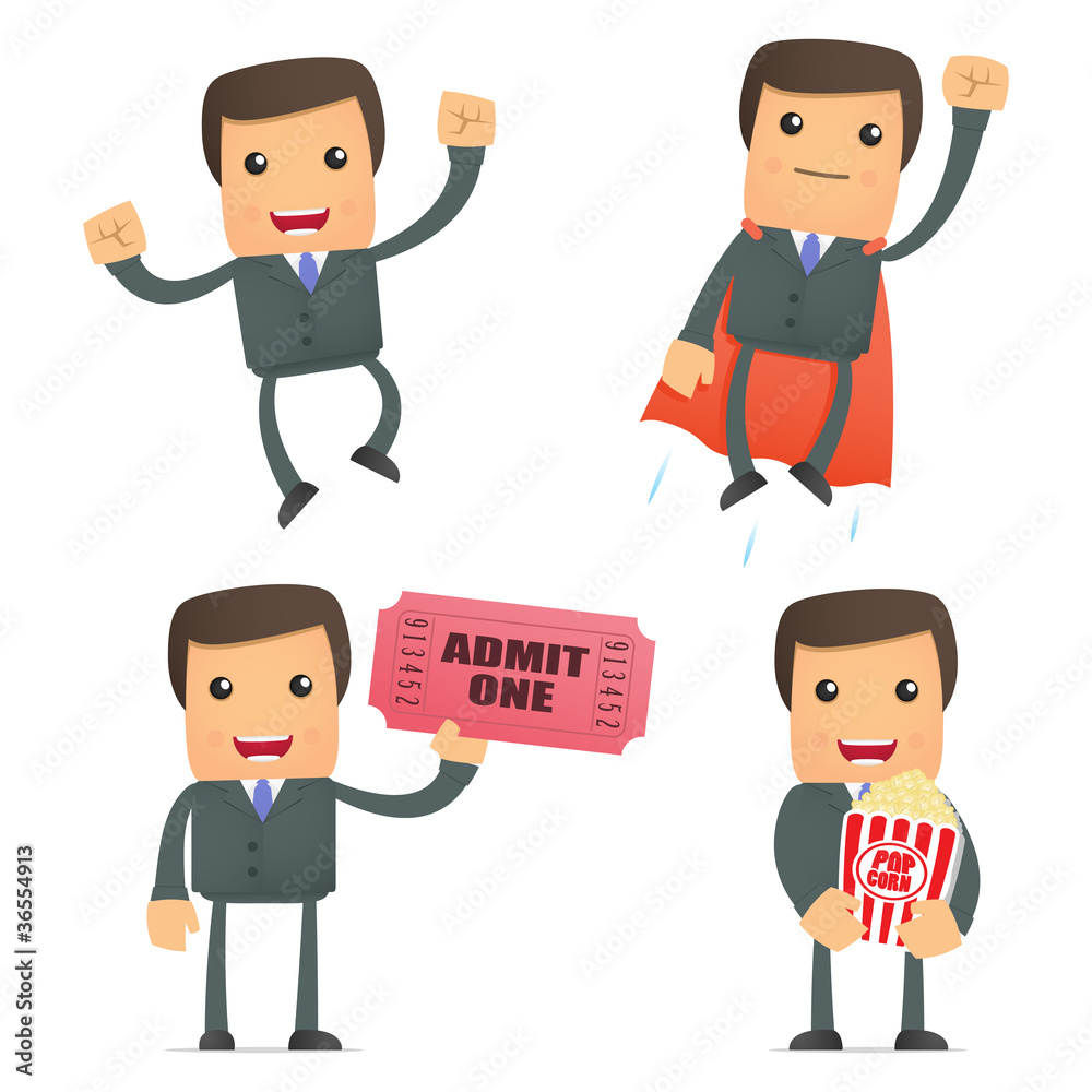 set of funny cartoon businessman set of funny cartoon businessman