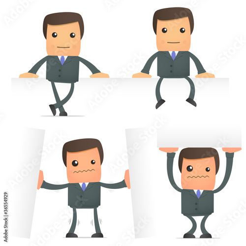 set of funny cartoon businessman
