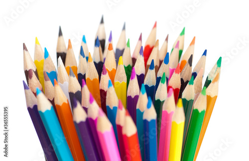 color pencils bunch macro shot