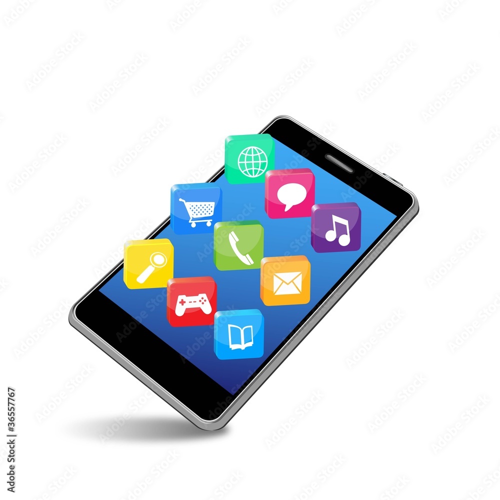 ベクター、スマートフォンとアプリ ベクター、スマートフォンとアプリ