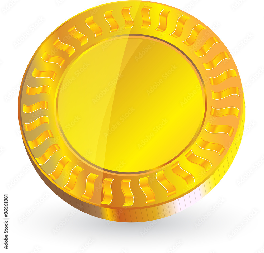 gold coin isolated on white background vector format gold coin isolated on white background vector format