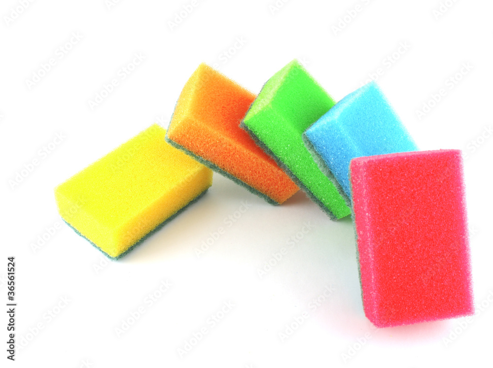 Color sponges over white Color sponges over white