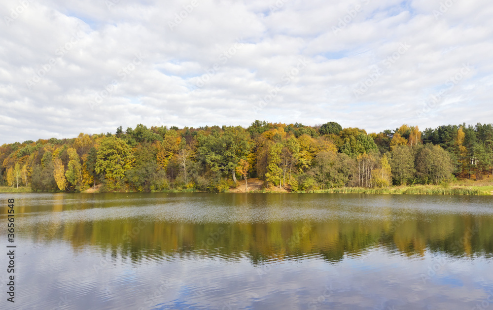 Autumn lake landscape