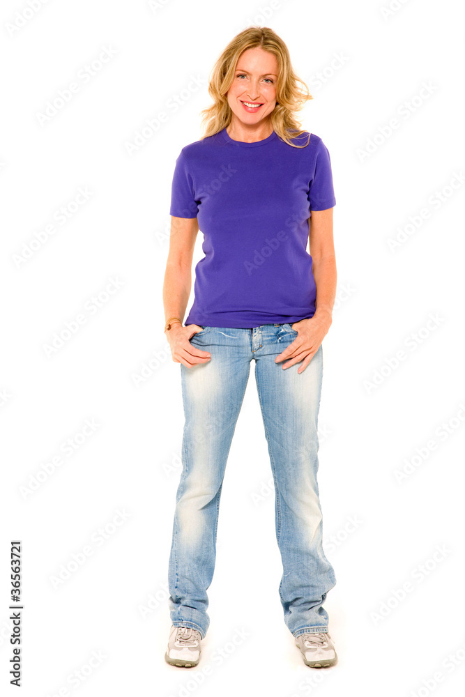 woman standing with hand in pocket woman standing with hand in pocket