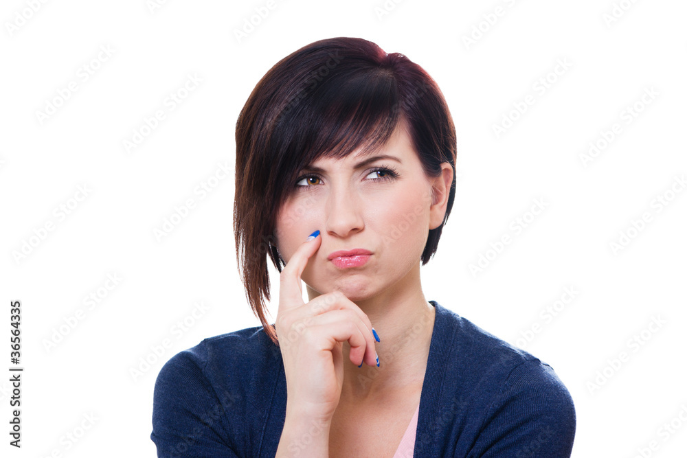 Frau mit skeptischen Blick Frau mit skeptischen Blick