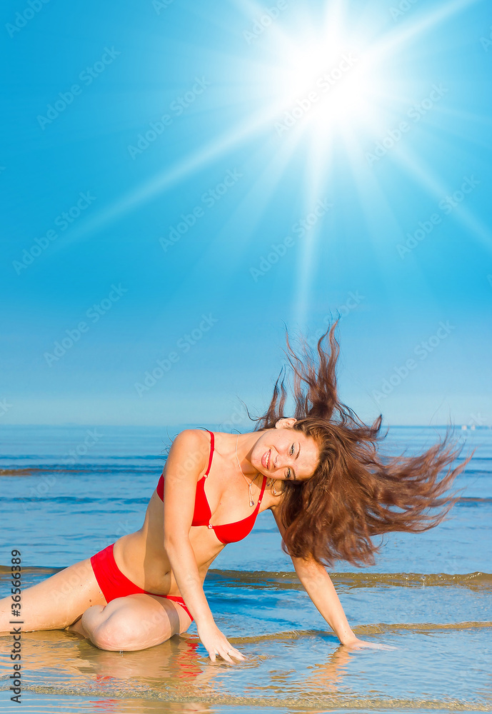 Naklejka premium Dancing Caucasian Beauty