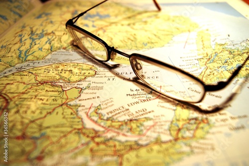 Map and glasses
