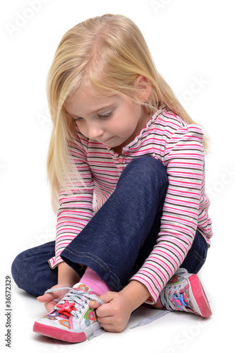 Girl Tying Laces