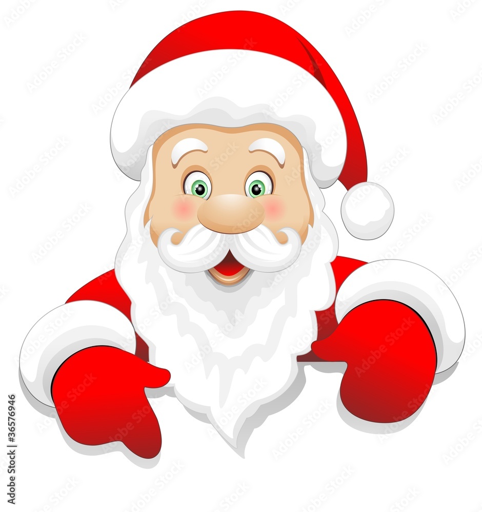 Babbo Natale Cartoon Auguri-Santa Claus Message-Vector Stock Vector | Adobe  Stock