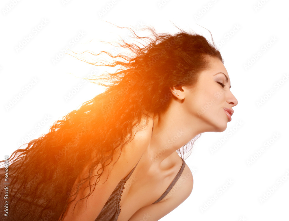 Obraz premium sun light in woman hair