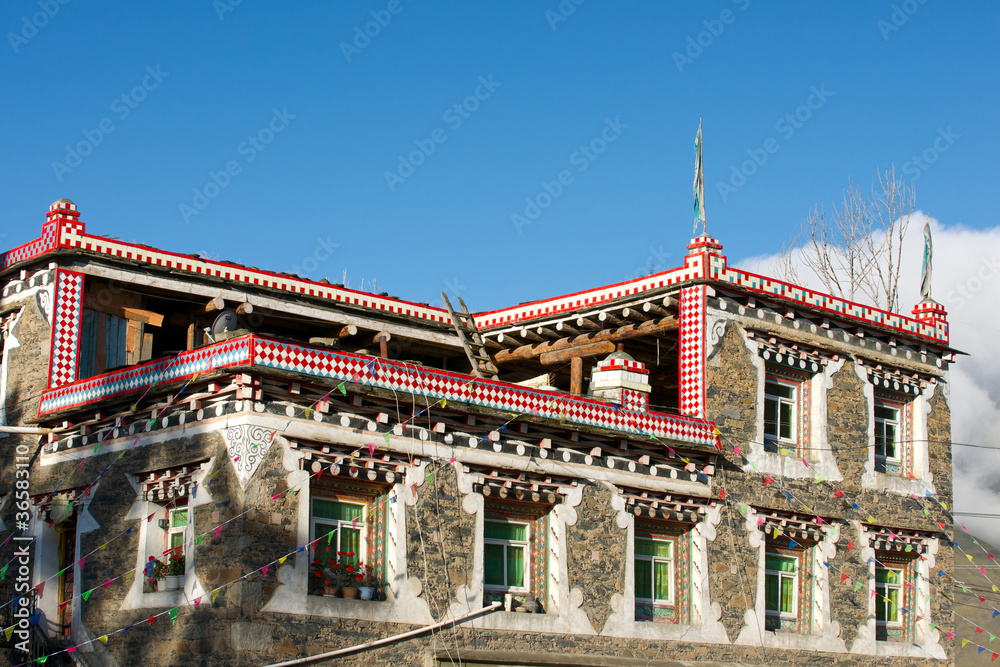 Tibetan house closeup