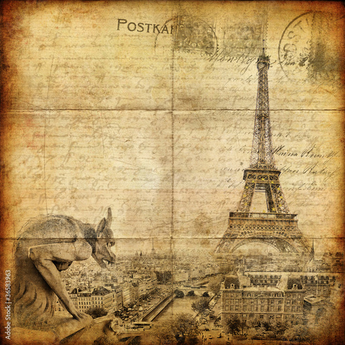 vintage letter - Paris
