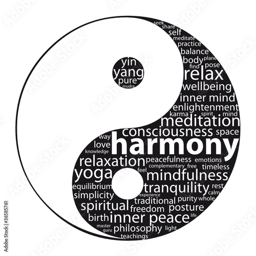 "YIN-YANG" Tag Cloud (zen meditation relaxation peace harmony)