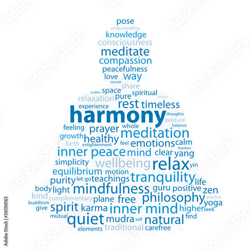 "HARMONY" Tag Cloud (zen meditation lotus position relaxation)