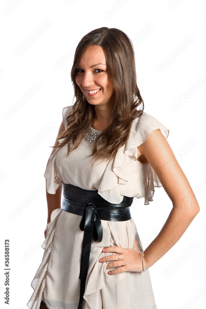 ragazza sorridente isolata su sfondo bianco ragazza sorridente isolata su sfondo bianco