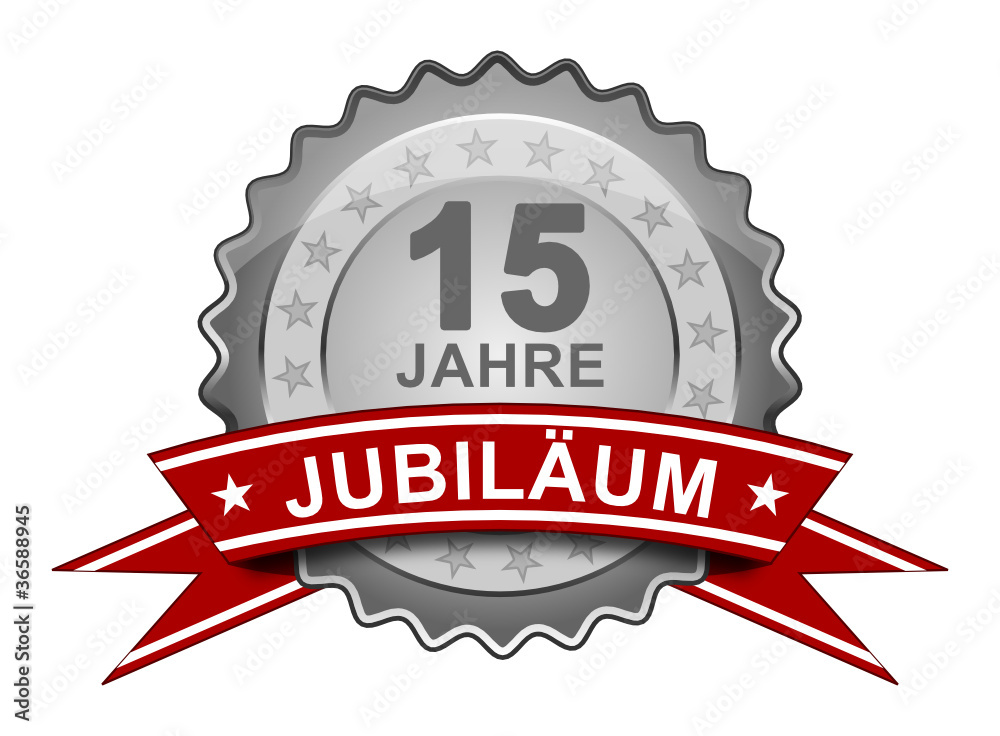 15 Jahre Jubiläum Plakette Adobe Stock