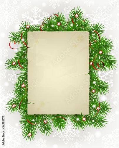 Paper with fir branches