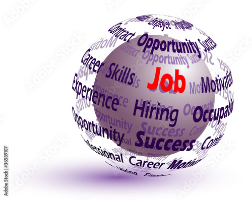 Job concept 3d sphere