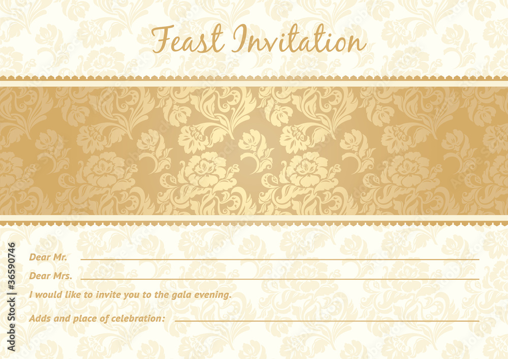 Flower background with lace, seamless, gold