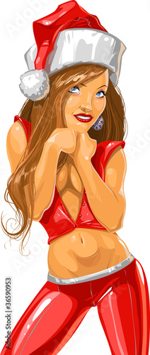 Santa girl vector illustration