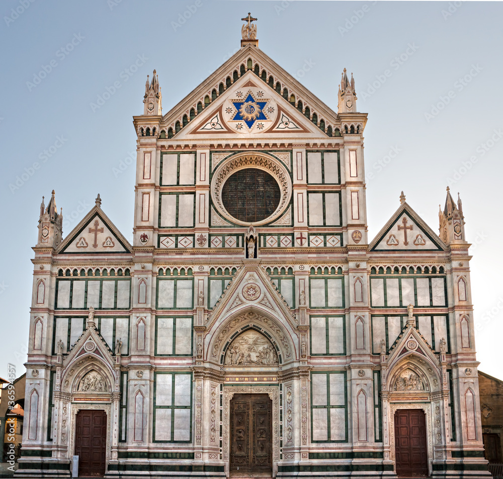 Florence, view of Santa croce church. Tuscany.