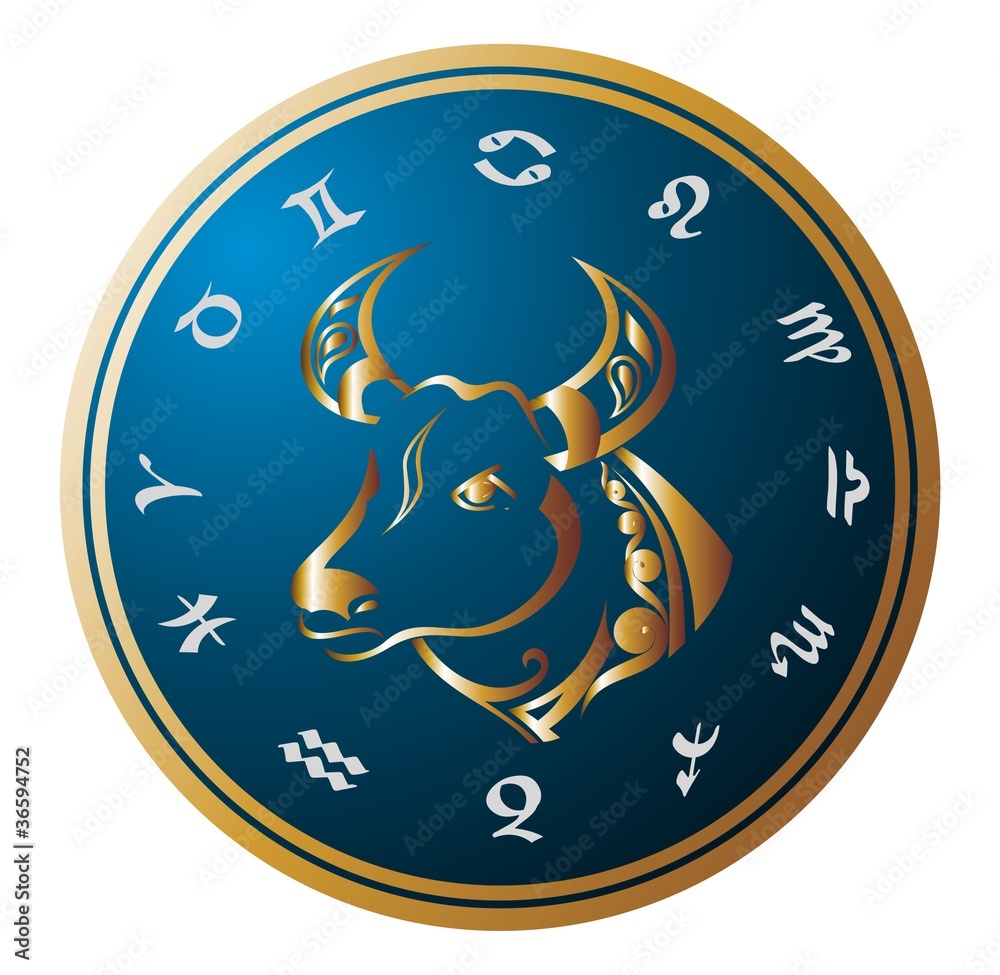 Taurus zodiac symbol tattoo watercolor splatter Vector Image