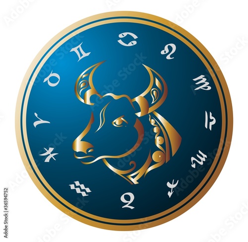 Zodiac signs - Taurus.Tattoo design Векторный объект Stock