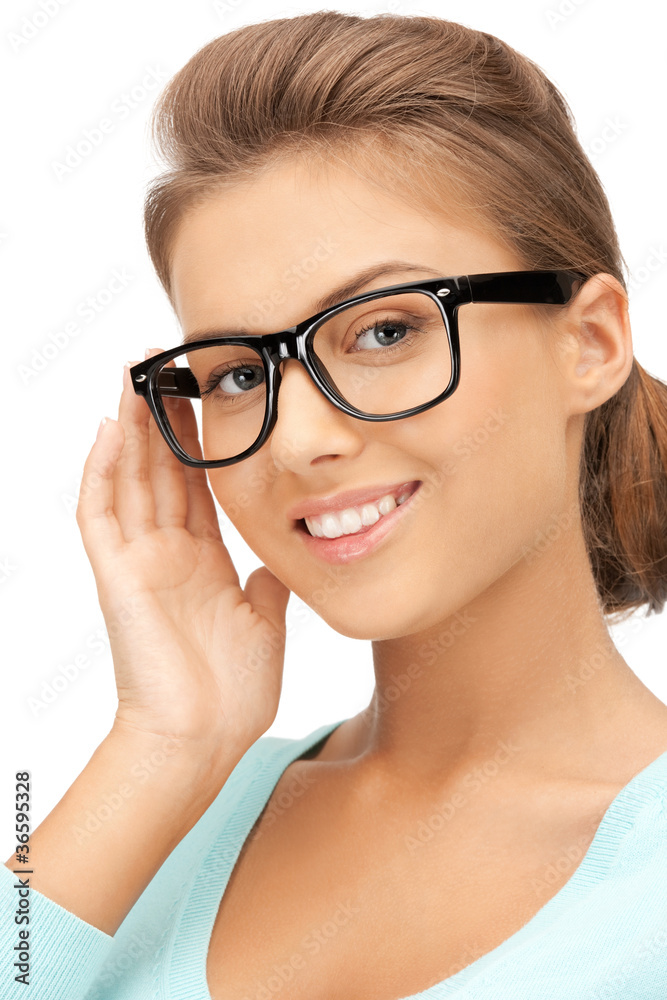 lovely woman in spectacles