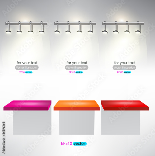 Interior for advertise products with lighting