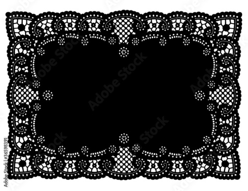 Lace Doily Placemat, Black
