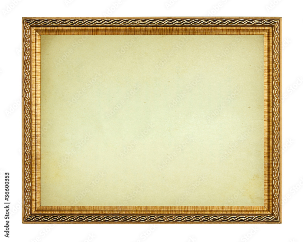 Fototapeta premium Gold frame on white background