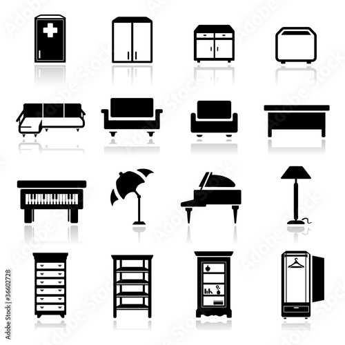 Icons set furniture - three