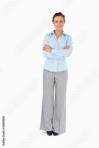 Businesswoman with arms folded
