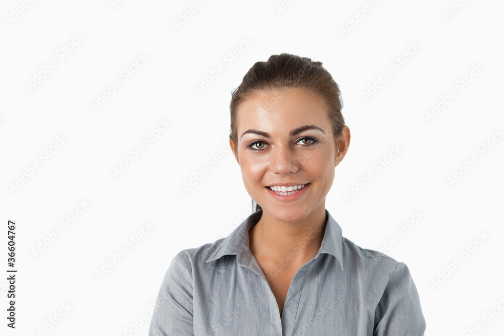 Close up of smiling young businesswoman Close up of smiling young businesswoman