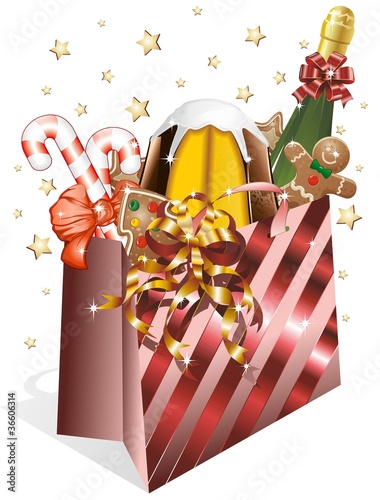 Sacchetto Spesa Natale-Christmas Shopping Paper Bag