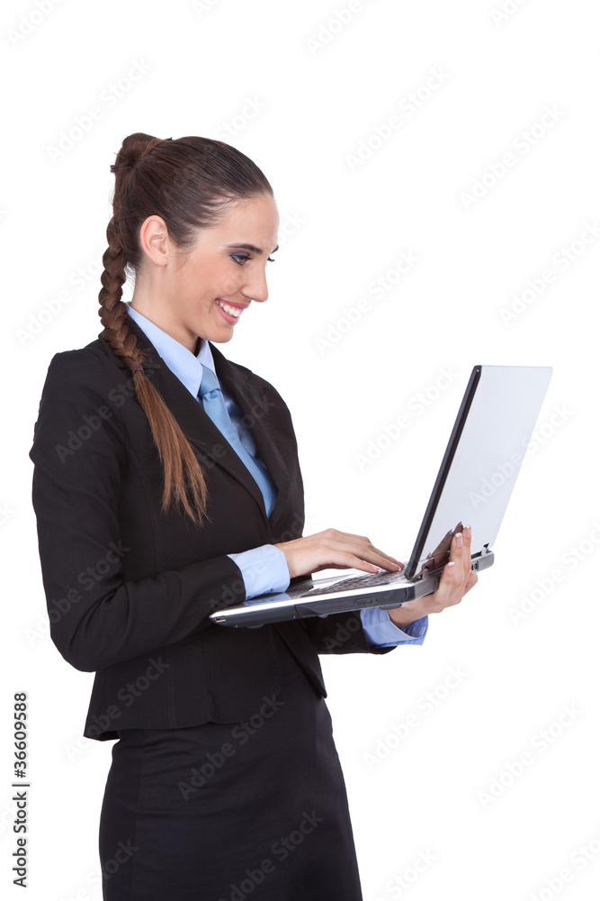 young businesswoman with laptop young businesswoman with laptop