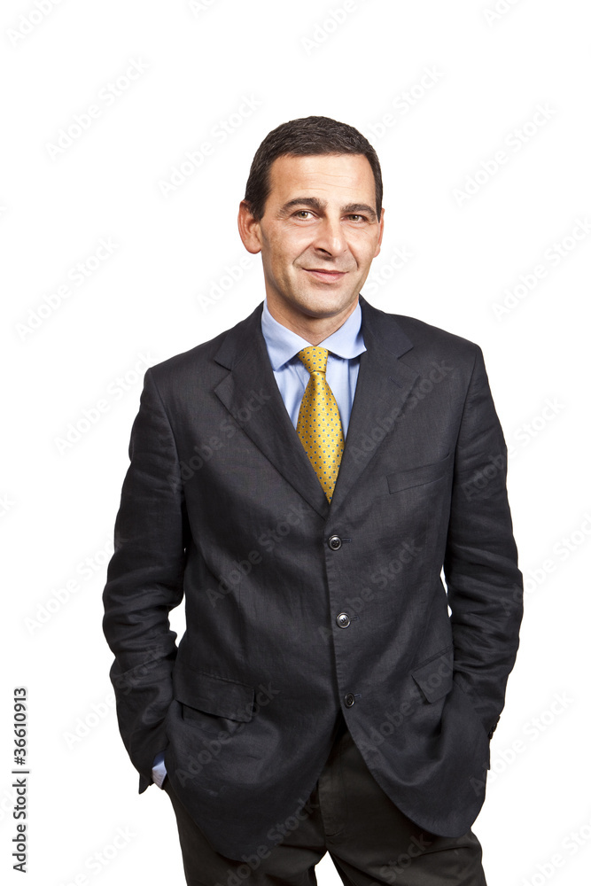 Portrait of confident businessman over white background Portrait of confident businessman over white background