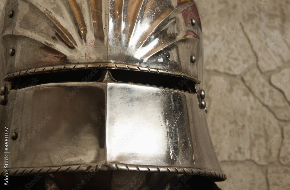 Knights helmet with semi-visor