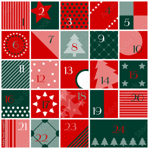 Advent Calendar Red/Green/White