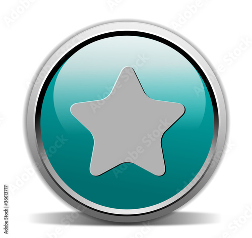 star shape button, turquoise
