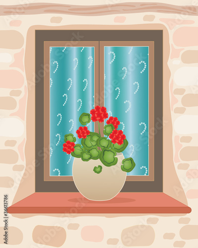 Fototapeta Naklejka Na Ścianę i Meble -  geranium pot