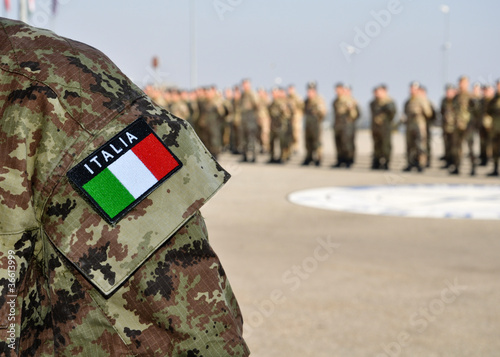 italian armed forces uniform with tricolore at a parade photo