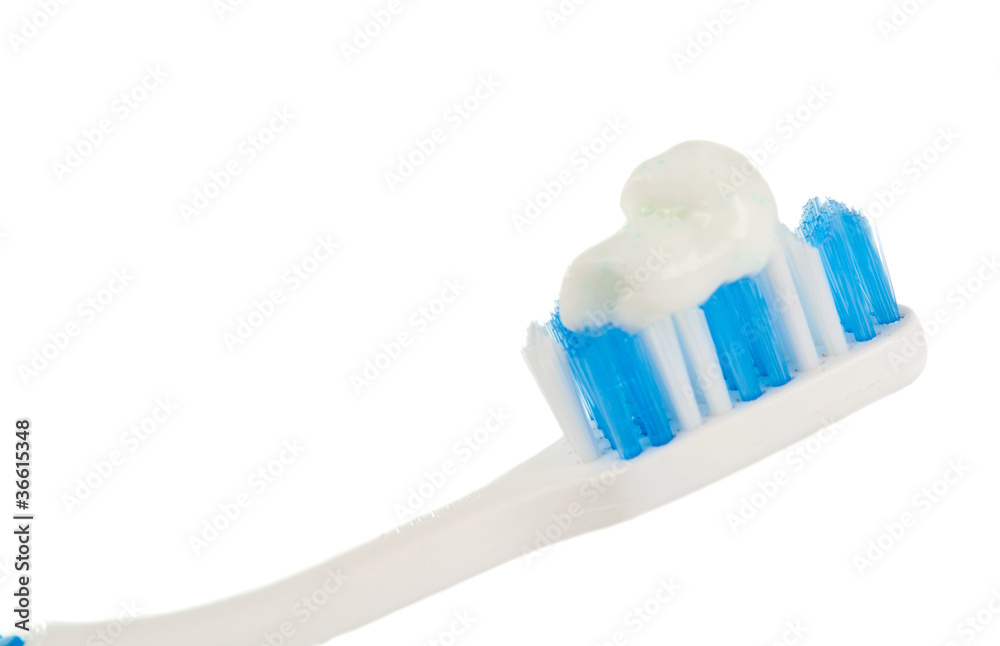 toothbrush with toothpaste