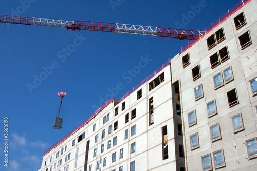 Construction site and crane jib