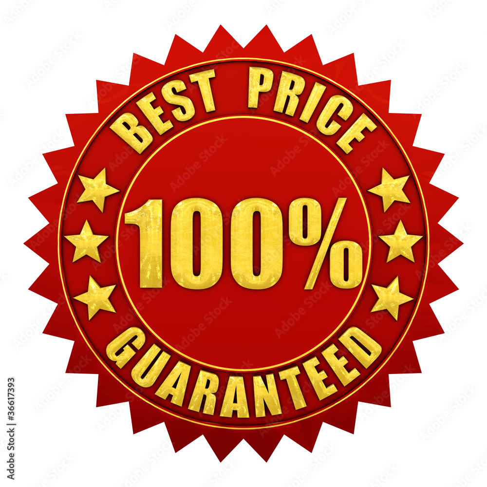 Best price guaranteed warranty label isolated