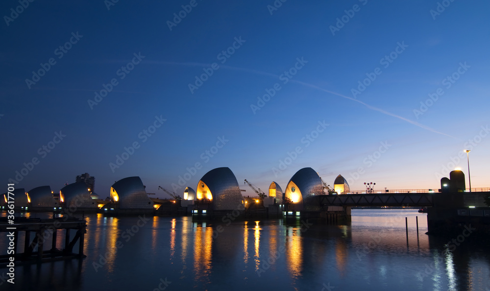 Fototapeta premium The thames barrier from Woolwich